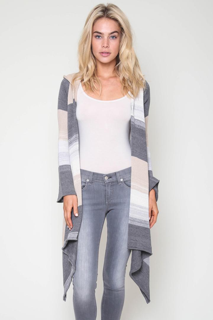 Goddis - Goddis Leona Hooded Sweater In Razor Grey