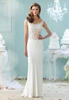Enchanting By Mon Cheri - 215100 Illusion Cap Sleeve Appliqued Bridal Gown