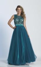 Dave & Johnny - A5274 Beaded Sheer Scoop Evening Gown