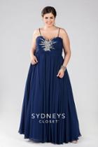 Sydney's Closet - Sc7071 Plus Size Dress In Navy