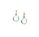 Tresor Collection - Blue Topaz Simple Round Dangle Earring In 18k Yellow Gold