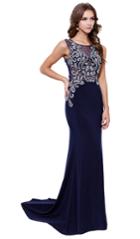 Nox Anabel - Intricately Embroidered Long Evening Gown 8238