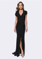 Ashley Lauren - 1142 Draping Accented V-neck Sheath Dress