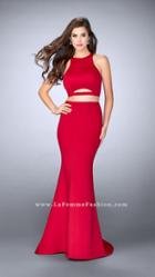 La Femme - Sleeveless High Neck Cutout Two-piece Dress 24231