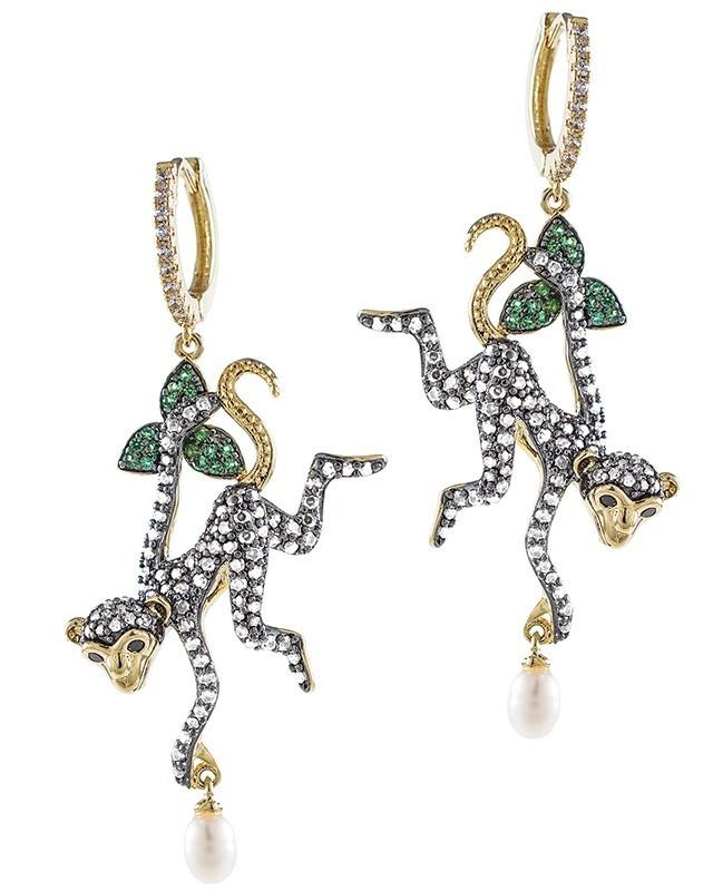Jarin K Jewelry - Monkey With Dangling Pearl