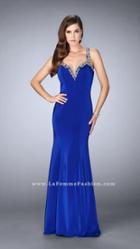 La Femme - Timeless Foliage-trimmed Sweetheart Long Evening Gown 23245