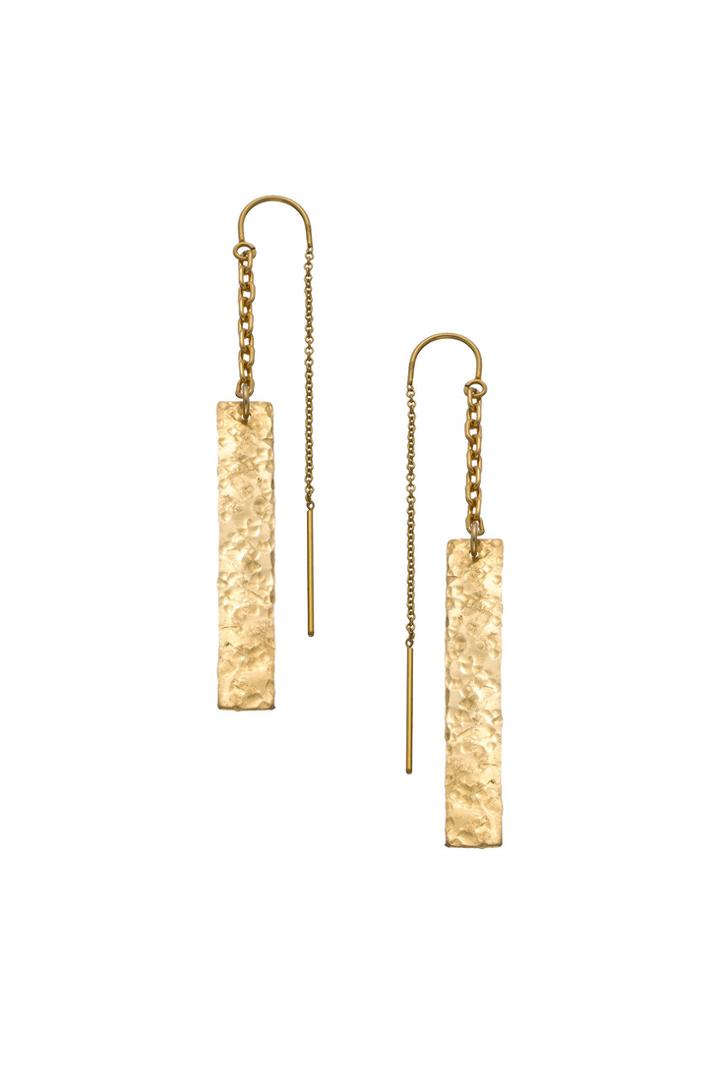 Heather Hawkins - Hammered Bar Thread Thru Earrings