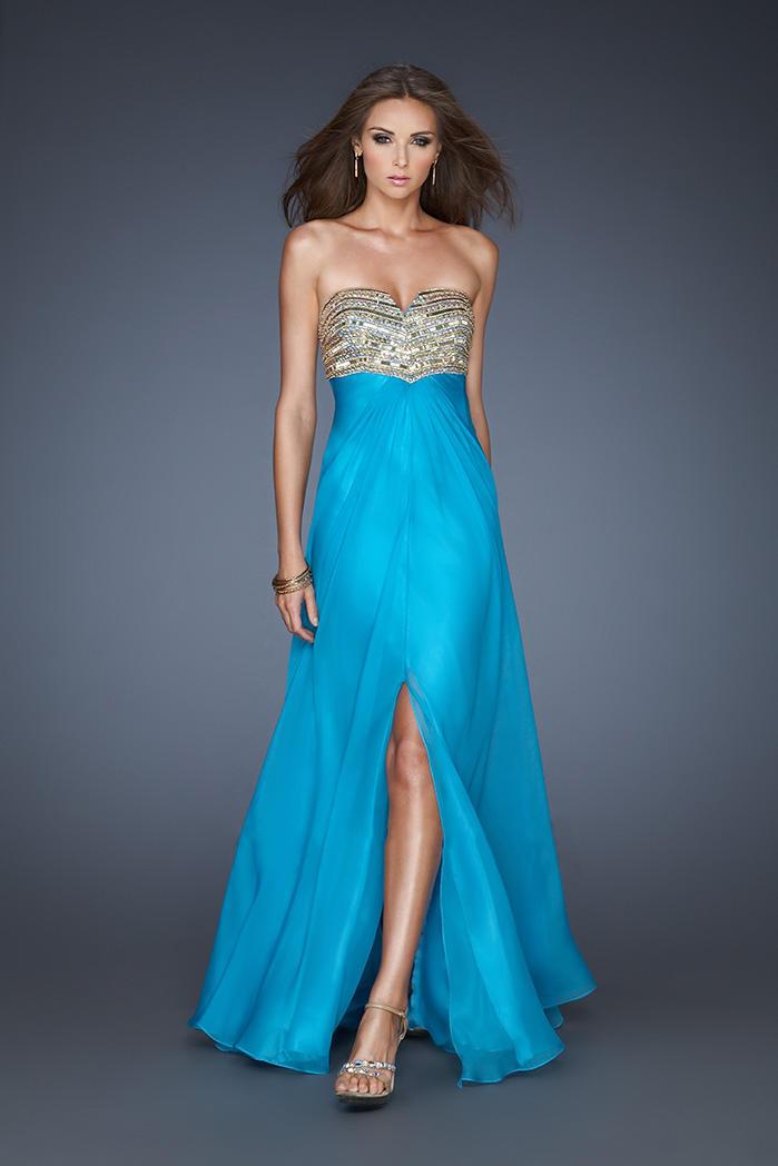 La Femme - 18800 Beaded Chiffon A-line Dress