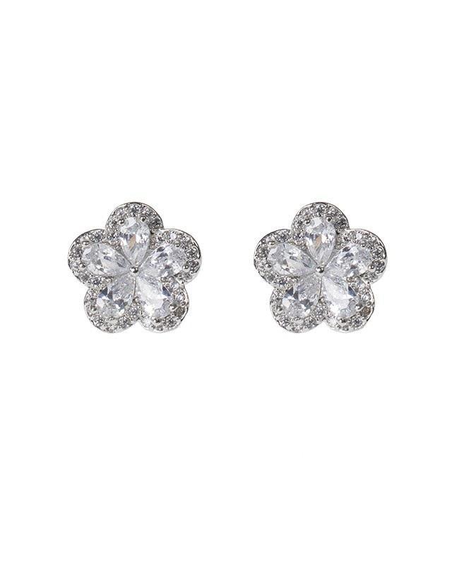 Cz By Kenneth Jay Lane - Cz Flower Stud Earrings
