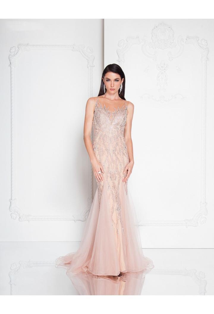 Terani Couture - 1812gl5596 Sheer Embellished Mermaid Gown