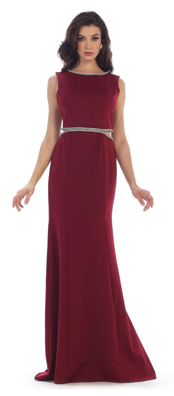 May Queen - Sleeveless Embellished Low V-back Dress Mq1468