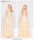 Colors Couture - J067 Halter Neck Beaded Sheath Gown