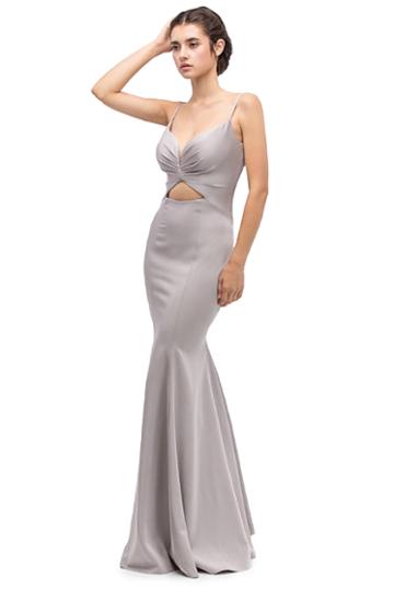 Eureka Fashion - Ruched Sweetheart Satin Sheath Dress