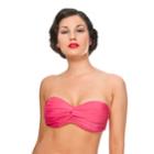 Nicolita Swimwear - Knotty Nicolita Bandeau With Underwire & Molded Bra Cups Fuschia
