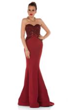 Mnm Couture - N0007 Sequined Strapless Mermaid Evening Gown
