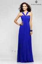 Faviana - Ruched Mesh Empire Evening Dress 7672