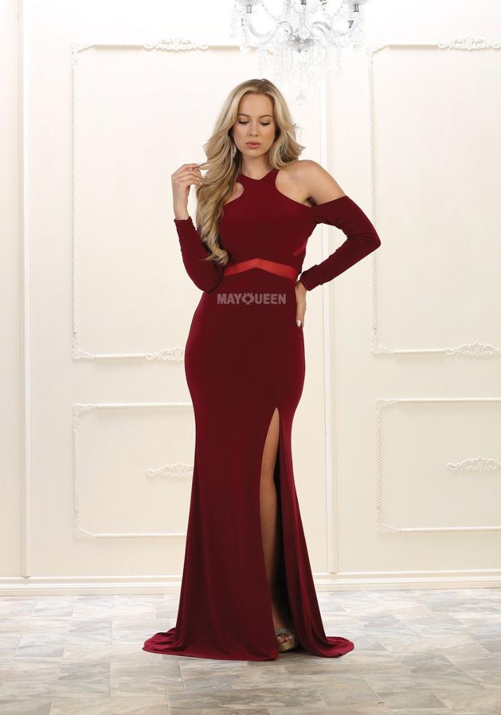 May Queen - Long Sleeve Halter Sheath Dress