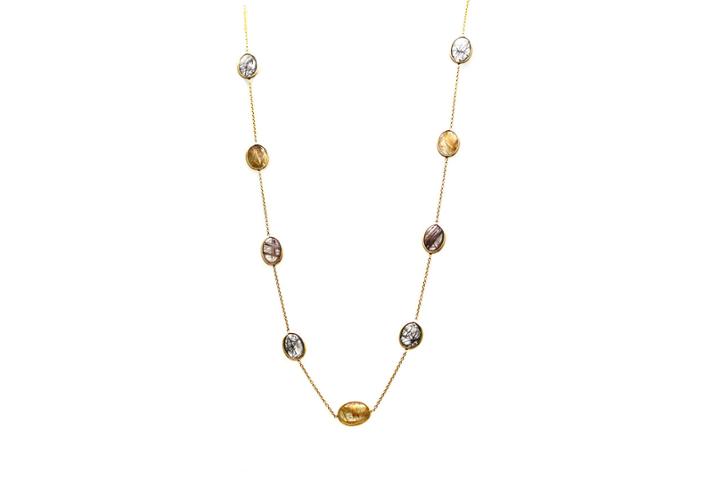 Tresor Collection - 18kt Yellow Gold Necklace With Multi Rutile
