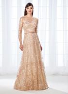Cameron Blake - 118682 Quarter-length Sleeve A-line Gown