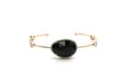 Tresor Collection - Black Spinnel U/s, White Sapphire Round & Diamond Bangle In 18k Rose Gold