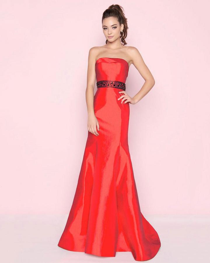 Mac Duggal - 12038l Strapless Folded Straight-across Trumpet Skirt