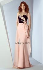 Mnm Couture - G0849 Floral Appliqued Ruffled Panel Sheath Gown