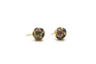 Tresor Collection - Multicolor Tourmaline Origami Sphere Ball Earrings In 18k Yellow Gold