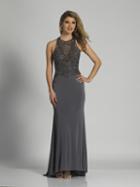 Dave & Johnny - A6280 Halter Neck Embellished Fitted Gown