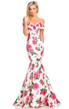 Johnathan Kayne - 8037 Floral Print Jacquard Mermaid Dress