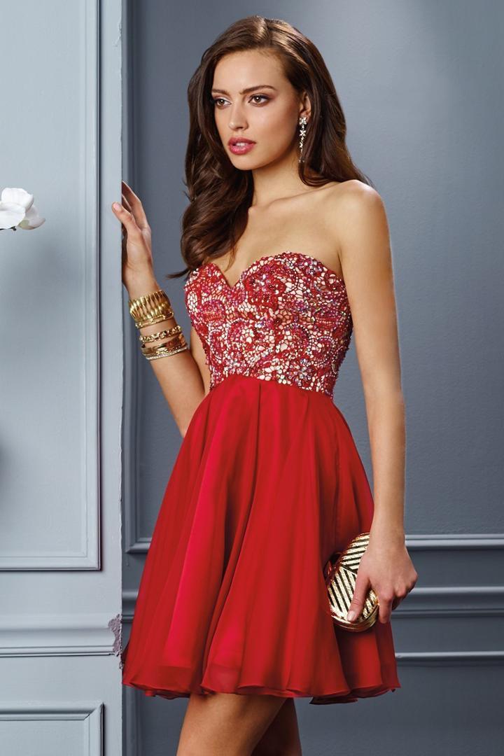 Alyce Paris - 1056 Beaded Sweetheart Chiffon A-line Dress