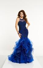 Panoply - 14882 Crystal Embellished Halter Trumpet Gown