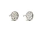 Tresor Collection - Signature Logo Earrings With Diamond Frame In 18k White Gold