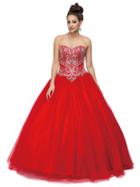 Shimmering Embroidered Strapless Sweetheart Ball Gown