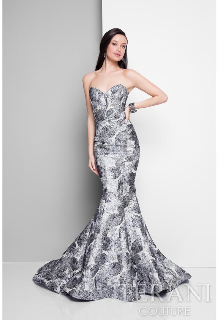 Terani Evening - Jacquard Strapless Sweetheart Mermaid Gown 1711e3206