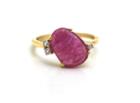 Tresor Collection - Pink Tourmalin And White Topaz Ring In 18k Yellow Gold