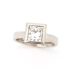 Ashley Schenkein Jewelry - Princess Diamond Bezel Setting Engagement Ring
