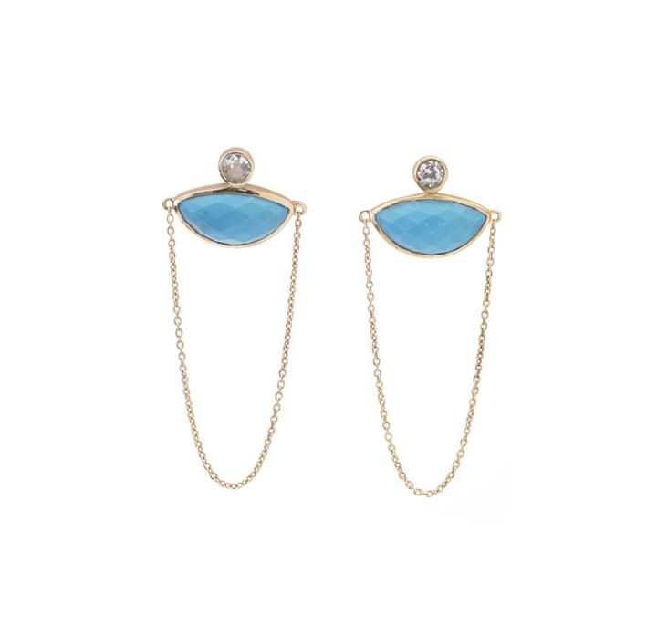 Margaret Elizabeth - Alara Chain Studs Turquoise