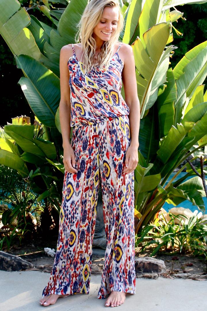 Perle Jumpsuit In Navy Ikat