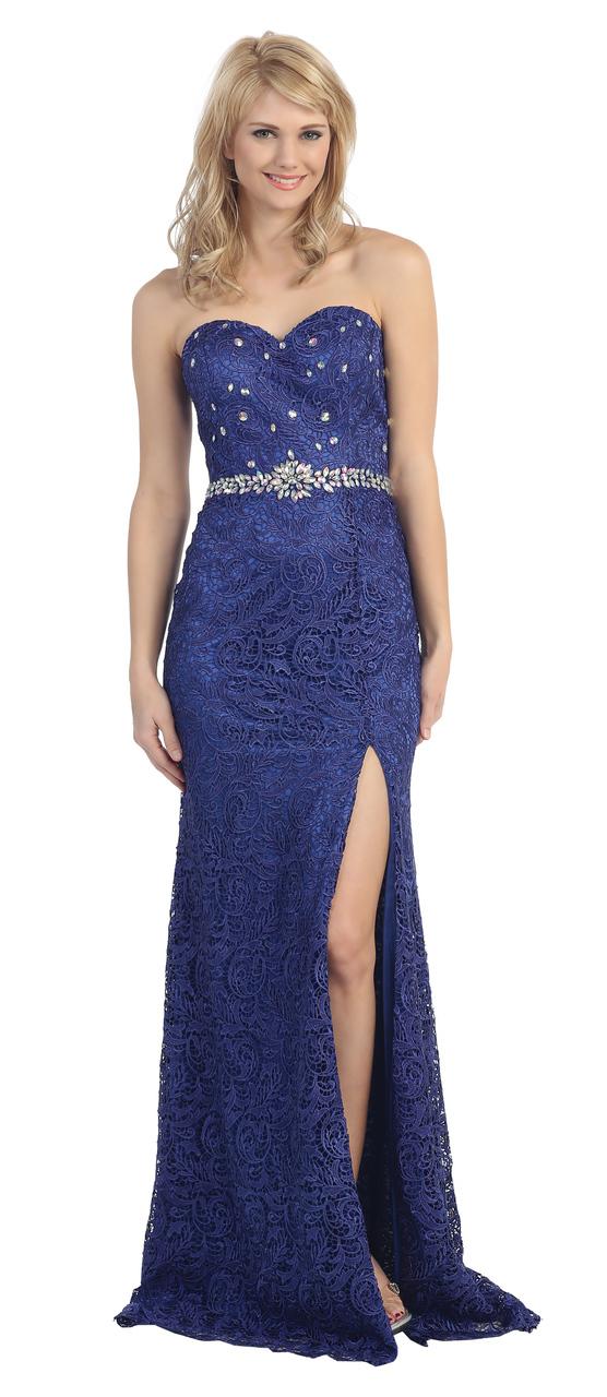 Mesmerizing Long Lace Dress With Corset-style Back