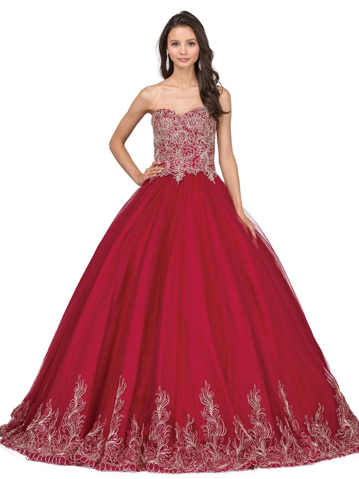 Dancing Queen - Strapless Bedazzled Sweetheart Ballgown