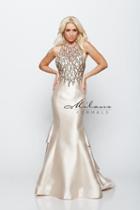 Milano Formals - Halter Neck Beaded Fit And Flare Long Dress E2090
