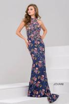 Jovani - Floral Trumpet Long Dress 50655