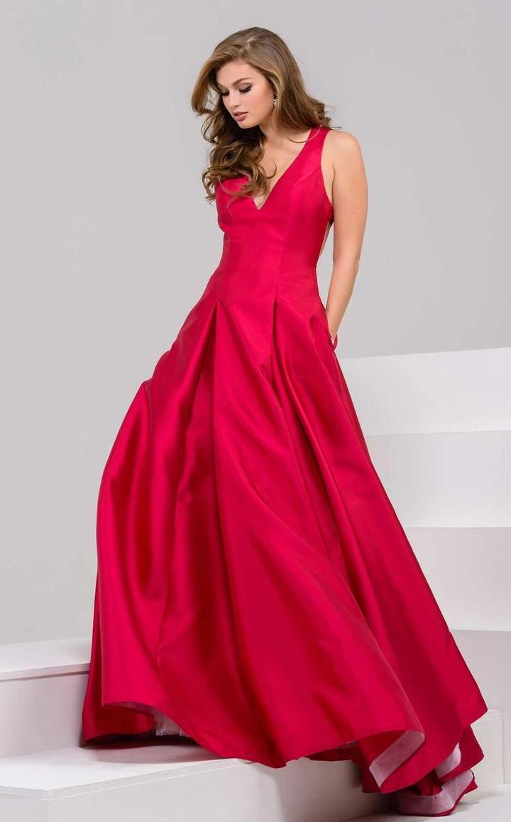 Jovani - 47221 V-neck A-line Dress
