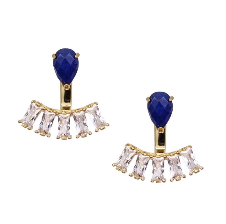 Rachael Ryen - Teardrop Baguette Ear Jackets In Lapis