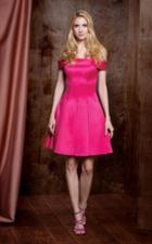 Colors Dress - 1738 Off-shoulder Pleated A-line Dress