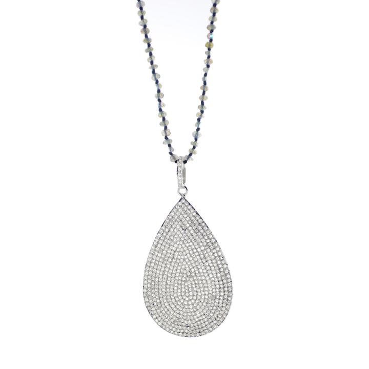Mabel Chong - Pave Diamond Rain-drop Necklace
