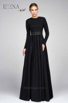 Ieena For Mac Duggal - 25295 Full Sleeve Gown In Black