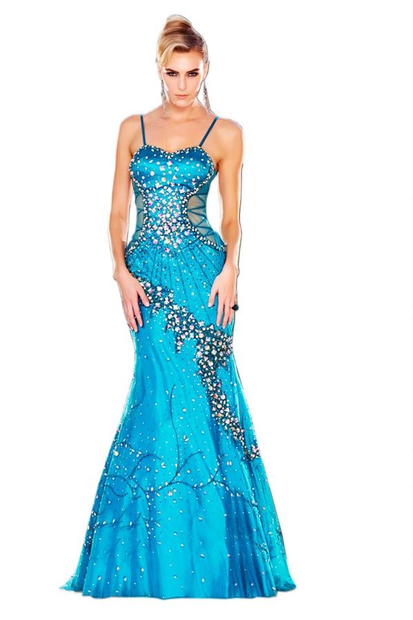 Mnm Couture - 6587 Embellished Semi-sweetheart Trumpet Dress