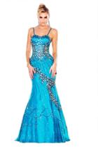 Mnm Couture - 6587 Embellished Semi-sweetheart Trumpet Dress