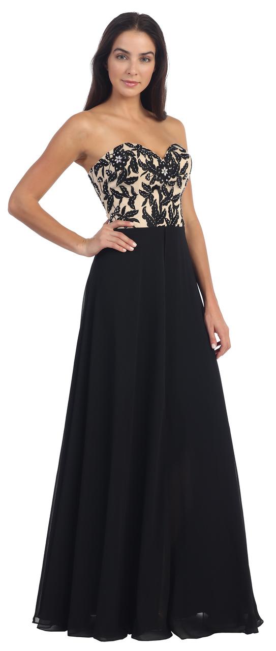 Dancing Queen - Youthful Printed Strapless Dress 8949